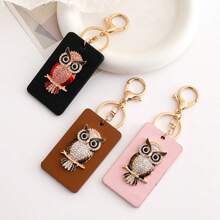 1 Peça Chaveiro Criativo e Fofo de Coruja com Pedrinhas em Argila Macia, Pingente Enfeite para Bolsa e Carro