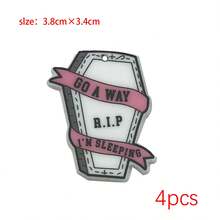 4/12 Pcs Acrylic Double-Sided Printed Ghost Skull Tombstone Charms – Halloween DIY Craft Accessories For Handmade Earrings, Bracelets, Necklaces, Keychains & Bag Decor