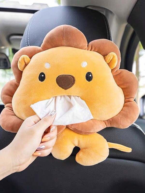 Caja de pañuelos de coche creativa con un diseño de dibujos animados adorable, adecuada para colgar dentro del coche. Encaja perfectamente en el compartimento del reposabrazos del coche, con una cremallera para facilitar el reemplazo de los pañuelos. La correa ajustable permite utilizarla en salas de estar, cocinas, campamentos o cuando estés de viaje. Este versátil soporte de pañuelos se puede colgar o colocar en cualquier lugar de forma conveniente.