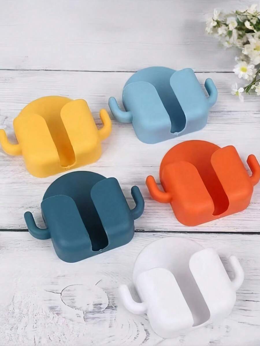 1pc Multifunctional Cactus Wall Mounted Remote Control Holder & Storage Box, No Drilling Required