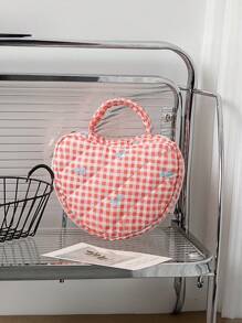 1 Stück Damen Handtasche für Make-up, ein blumenmusteriger, tragbarer, gesteppter Aufbewahrungsbeutel für Toilettenartikel und Kosmetik mit Nischenkonstruktion und großer Kapazität. Es hat einen einfachen, stilvollen und frischen Stil, was es zu einem Muss für die Reise und der perfekten Wahl für schöne Damen macht. Herbst Uni Essentials Reise Essentials Urlaubs Reise Tasche für Damen Make-up Organizer