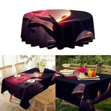 1pc Tablecloth Home Print Table Enchanted Rose And Princess Silhouette Tablecloth - Romantic, Magical, And Fairytale-Inspired Home Decor, Perfect For Special Occasions And Adding A Touch Of - Mixed Colors - View 5
