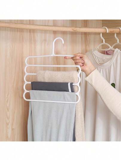 1 قطعة/5 قطع رف تعليق بلاستيكي متعدد الوظائف ذو 5 طبقات لتنظيم الملابس والأوشحة والربطات، حل تخزين عمودي موفر للمساحة مناسب للأماكن الصغيرة والمدارس والشقق والخزائن، رف متعدد الأغراض لتعليق البنطلونات والربطات والأوشحة، حل مثالي للخزانة في غرفة النوم وغرفة الغسيل والمدخل والعرض في المتاجر، هدية مثالية لعيد الحب وعيد الأم، تصميم محايد أنيق لتعزيز التنظيم والتنسيق في الخزانة