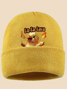 1pc "La-La-Lave Ch-Ch-Icken" Pixel Turkey Print Knit Beanie Hat, Multi-Color Options, Suitable For Outdoor Sports, Casual, Fishing, Parties, A Comfortable Commuting Warm Hat, Suitable For Cycling And Outdoor Activities In Cold Black Weather, Sports Accessory - A - View 21
