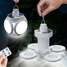 1pc Solar Powered Lamp, Outdoor & Indoor, Remote Control Solar Hanging Lamp, Separate Single/Dual Head Outdoor Path Light, Yard Lighting LED Night Light, Indoor Lighting Lamp, White Light With Remote Control Multifunctional Solar Hanging Lamp - Chandelier-high Gloss - View 15