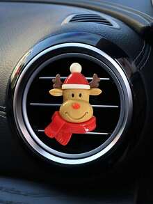 全新圣诞汽车出风口夹圣诞主题圣诞老人汽车空调装饰胶带，圣诞老人圣诞汽车出风口夹 - 适用于节日车辆内饰装饰