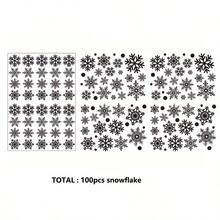 100 pezzi di decorazioni natalizie riutilizzabili a forma di fiocco di neve per finestre, adesivi statici per decorazioni festive, facili da applicare e rimuovere senza residui, in plastica, decorazioni natalizie da appendere alle pareti per uso esterno