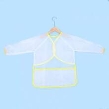 Kinder Malschürze mit Graffiti-Motiv, atmungsaktive Malschürze mit langen Ärmeln und 3 Taschen zum Malen, Backen, Füttern, für Kinder von 3-10 Jahren, wasserdicht und transparent