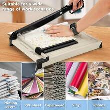 1pc A4 Guillotine Cutter Paper, Paper Slicer With Safety Guard And Blade Lock, Lightweight, Portable, 12 Sheet Easy-To-Use, Cutting PVC, Iron Sheet, Leather, Photos, Nonwovens, For Home & Office - 白色 - 查看 2
