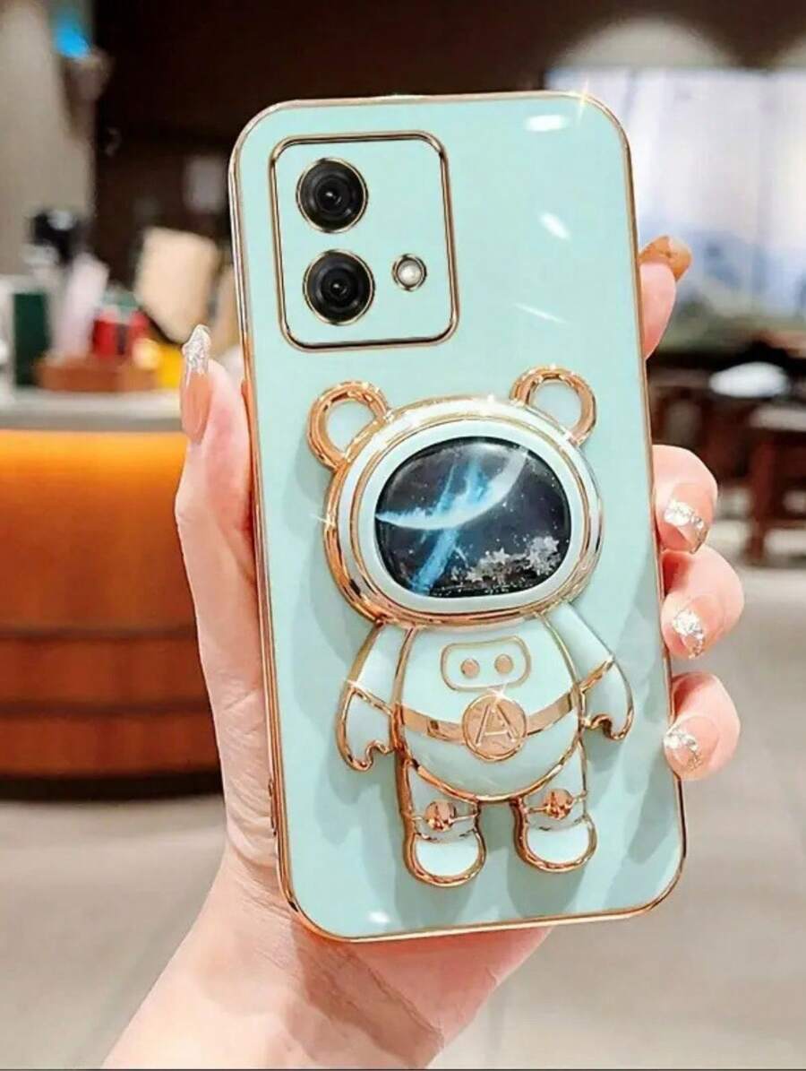 City Capas – Luxury Case With Glitter Astronaut Stand For Motorcycle, Cute And Functional - 薄荷綠 - 查看 1