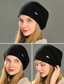 Women Beanie Hat - Black - View 6