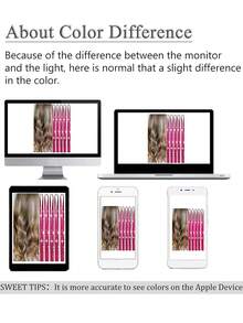 仙女闪光发片 全息闪光发片 耐热闪亮发丝亮片 圣诞新年派对 - 乾枯玫瑰色 - 查看 3