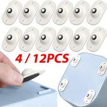 4/12 件自粘式强力滚轮 - 抛光金属表面，360° 旋转，适用于厨房电器和小型家具 - 白色 - 查看 3