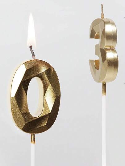 7厘米金色水钻数字0-9生日派对蛋糕装饰蜡烛