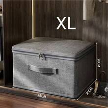 1pc Thick Fabric Foldable Storage Bag With Handle, Odorless & Breathable, Suitable For Bedroom, Closet, Clothes, Blankets, Wardrobe Organization, Also For Nursery, Dorm, Tool Room, Towel Storage