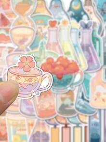 SCXXBSW 50 buah Stiker Grafiti Kartun untuk Botol, Gelas Air, Buku Catatan, Koper, dan Lainnya - MultiWarna - View 7