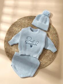 Bộ áo liền thân và mũ len thêu cho bé sơ sinh, thích hợp làm đạo cụ chụp ảnh và trang phục lễ rửa tội. - Nhiều màu - Xem 3