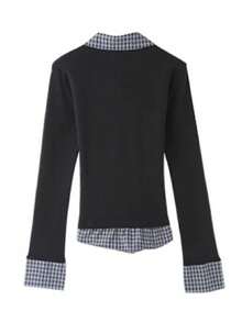 女式 Polo 领二合一长袖 T 恤，修身设计