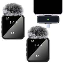 2pcs Wireless Lavalier Microphone, Compatible With IPad, Professional Clip-On Microphone, Plug And Play, With Noise Cancelling Cover, Plug And Play Professional Noise Cancelling Recording Clip-On Microphone, 2.4G Ultra-Low Latency, Built-In Noise Cancelling Chip, Suitable For Video Recording, Interviews, Podcasts And Vlogs, 300mAh - YJH-f15-mKF - View 14