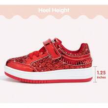 's Glitter Fashion Sneakers Girls Sparkly Tennis School Slip On Shoes Walking Casual Party Dress Shoes For Toddler Children