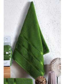 4-Piece 100% Cotton Bath Towel Set – Hammam Collection | 2 Pcs 70x140 Cm Bath Towels + 2 Pcs 50x90 Cm Hand/Face Towels | Soft, Highly Absorbent, Durable MADE IN TURKEY - Dark Green - View 2