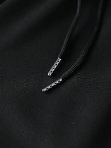 Herren Lässig Sportliche Lange Hose, Schwarz und Weiß zweifarbig, mit Kordelzug an der Taille und Taschen an beiden Seiten, geeignet für Sport, Reisen usw. - Schwarz und Weiss - Übersicht 6