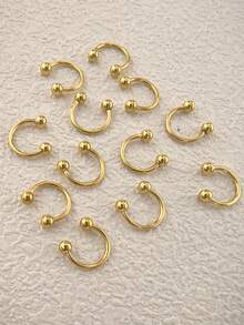 12pcs Stainless Steel Nose Rings, Minimalist Design, Suitable For Night Market, Party, Festival, Birthday Gift For Women