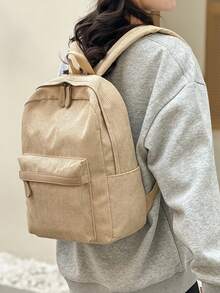 Large Capacity,Waterproof,Lightweight Letter Patch Functional Backpack For Teen Girls Women College Students,White-Collar Workers Perfect For School,College,Work,Business,Commute,Back To School,School Backpack,Large Capacity,Laptop Compartment,Portable,Lightweight,For Teen Girls Women College Students,Boys And Men,Perfect For Office,College,Elementary School,Middle School,High School,Work,Business,Commute,Stadium,Sports - Màu Khaki - Xem 9