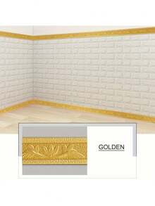 3D Stereo Bathroom & Kitchen Wall Stickers, Self-Adhesive Line Decor TV Background Wall Frame Waterproof Wallpaper Baseboard Wall Decals - Multicolor - View 12