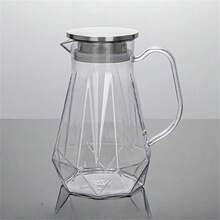 1pc Cool Water Jug For Home Restaurant Bar Diamond Full Handle Cold Water Jug Plastic PC Acrylic High Temperature Resistant Fruit Juice Zap, Drinking Utensils