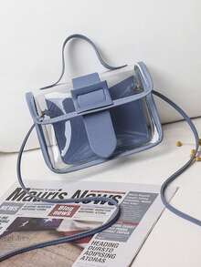 1个清新简约透明果冻包（18*13*6cm），时尚小方包，女士单肩斜挎包，PVC果冻包，简约小包，经典百搭透明包，夏季必备（下单前请确认产品尺寸） - 彩色 - 查看 12