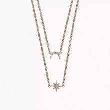 Armani 1 Piece Elegant Layered Rose-Gold-Tone Sterling Silver Necklace Featuring Crystal-Detailed Crescent Moon & Star Pendants – Emporio Armani EG3393221 – Women's Premium Romantic Everyday Glamour For 2025 Trending Looks, Perfect For Gifting, Date Nights, Office Chic, Festival Glitter, And Instagram-Ready Style