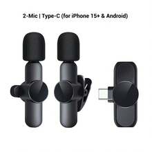 HITOZON Wireless Microphone Compatible With Iphone/Android Phone,Crystal Clear Sound Quality Recording Mic For Video/Audio/Vlog Recording,Wireless Lavalier Microphone For Teaching, Interviews, Live Streaming