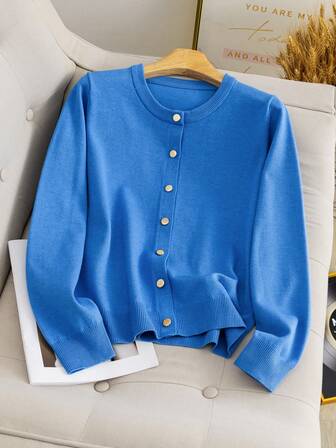 纯色百搭简约针织开衫