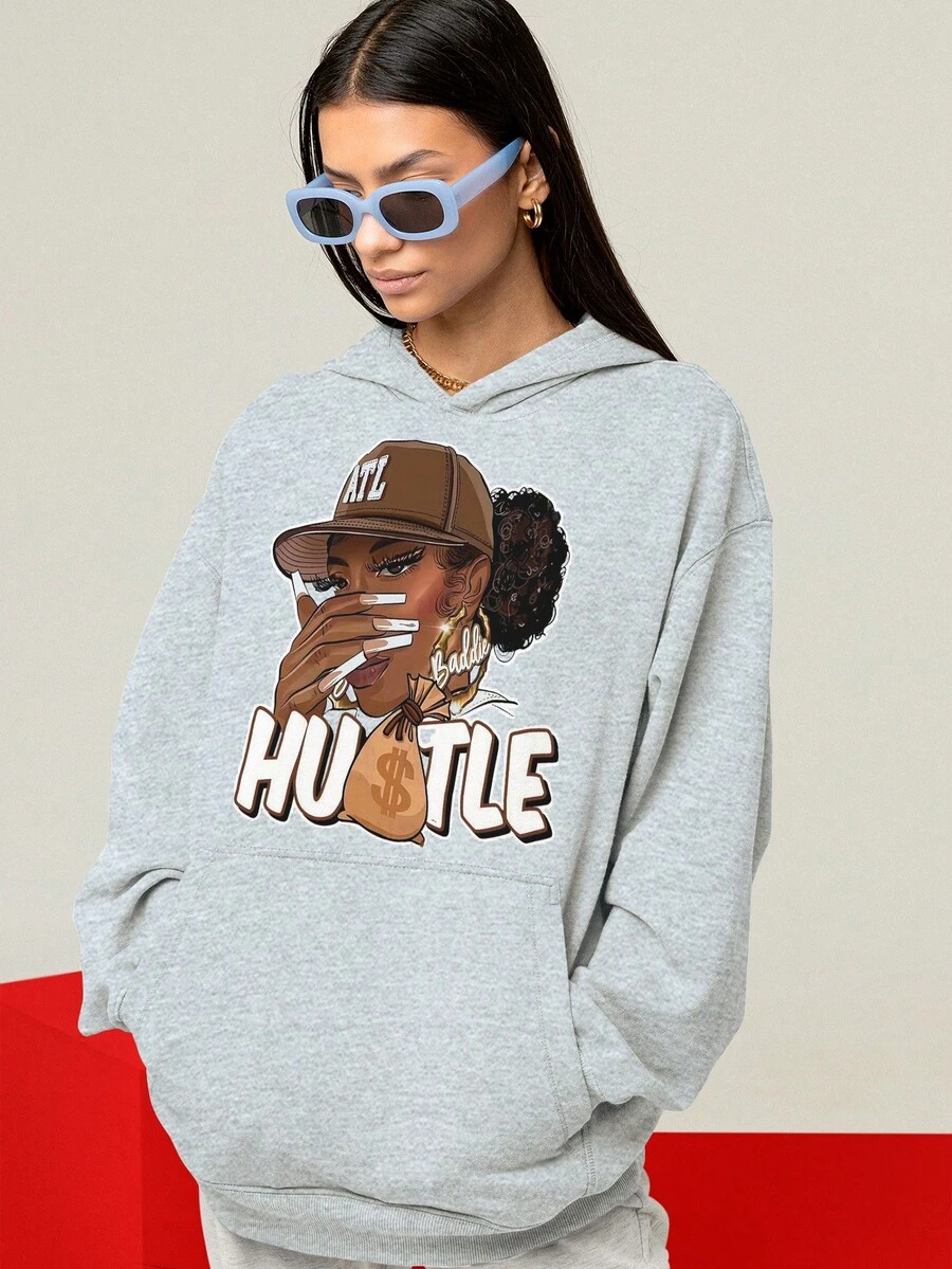 Moletom Blusa Money Moves Rainha da Correria Streewear Oversized Unissex ref-3453
