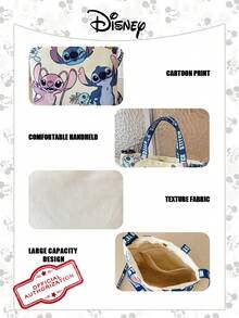 Disney 1个官方授权的米奇/史迪奇图案时尚手提包,休闲多功能单肩包,配有可调节肩带,适合女性/女孩/青少年/学生日常使用、外出、购物、返校等场合。 - 彩色 - 查看 11