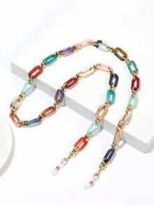 1 pièce Chaîne de lunettes en acrylique fait main pour femmes, chaîne de lunettes de soleil essentielle pour les voyages, accessoires de lunettes, chaîne de lunettes pour utilisation à la plage, chaîne anti-perte de lunettes - Multicolore - Voir 16