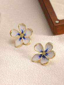 Hegaze 一对复古独特设计优雅花卉女士耳环 - 彩色 - 查看 4