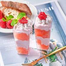 60/50/40/30/20/10pcs Set Reusable Mousse Mini Dessert Cups, Ice Cream Cups, Suitable For Yogurt, Frozen Desserts, Cheesecake, Pudding, Jelly, Appetizers, Ideal For Party, Mother's Day, Wedding, Travel, Afternoon Tea, Office, Convenient And Hygienic - Transparent - View 2