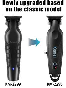 Kemei KM-2293 Professional Wireless Hair Clipper For Barbers, 0mm Zero-Gap Hair Trimmer, Professional Electric Hair Clipper, Men's Shaver, Beard Trimmer, T-Blade Hair Cutting Machine, Suitable For Barbershop Salon Equipment, Gift For Men