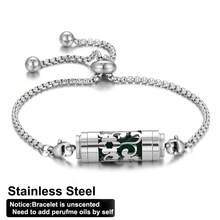 Stainless Steel Aromatherapy Bracelet Diffuser Jewelry Adjustable Chain Hollow Out Flower Perfume Aroma Diffuser Bracelet For Men Women Couple Locket Bracelets - Silver - View 13