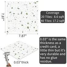 10/20 miếng gạch dán tường 20,32cm x 20,32cm, sàn vinyl tự dính DIY, thích hợp cho miếng dán gạch chống thấm nước có thể tháo rời (gạch Terrazzo) trong phòng tắm, phòng khách, phòng ngủ, nhà bếp và cầu thang - Nhiều màu - Xem 19