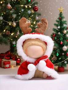 (仅衣服) 圣诞节 17cm 件第一代/第二代/第三代 Labobo 15cm 玩偶服装，17cm Labubo 圣诞驯鹿披肩圣诞服装玩偶服装，适用于 - 彩色 - 查看 4