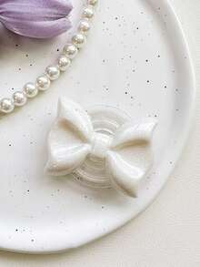 1 Three-Dimensional Bow Heart-Shaped Magnetic Mobile Phone Sliding Stand, Adhesive/Magnetic Desktop Creative Support Stand Compatible With IPhone, Android Phone, Gift For Birthday, Family, Friends Push-Pull Phone Grip Phone Holder Phone Accessories