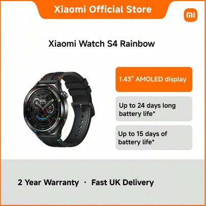 Xiaomi Watch S4 – 1.43" AMOLED Smartwatch With 15-Day Battery, GPS, Bluetooth Calling, 5ATM Waterproof, Dual Mic, SpO₂ & Heart Rate Monitor, NFC, HyperOS 2, For Android/IOS