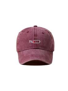 1pc Embroidered Baseball Cap, Unisex Adjustable Soft Top Sun Hat, Suitable For Cycling, Vacation, Travel, Streetwear