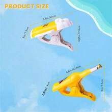 1pc Beach Towel Clip , Crocodile , Beer Bottle , Clownfish LeisureChair Towel Clamp , Large Plastic Clothes Clip , Prevent Towels FromBeing Blown Away , Suitable For Use On Beaches , Holiday SwimmingPools , Cruise Ships , And Terraces - Yellow - View 3