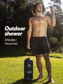 Naturehike Vòi sen cầm tay kèm vòi kéo dài, bơm chân, túi tắm ngoài trời di động, túi đựng nước tắm ngoài trời tiện dụng - Màu xanh hải quân - Xem 2
