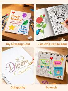 12/24/36/48 Colores Marcador Acrílico de Doble Cabezal y Doble Color, Adecuado para Manualidades DIY en Madera, Lienzo, Piedra, Roca, Pintura de Vidrio y Superficies Cerámicas