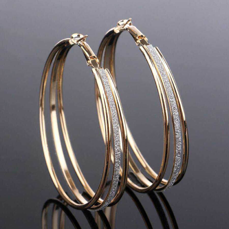 1 Pair Multi-Layer Frosted Ball Earrings For Women